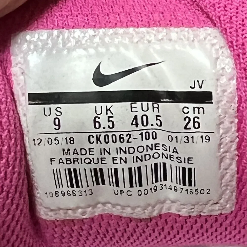 Nike Tanjun Shoes Sneakers Womens Size 9 White Pink Orange Running CK0062-100